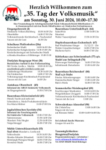 Laufplan zum 35. Tag der Volksmusik in Bad Windsheim